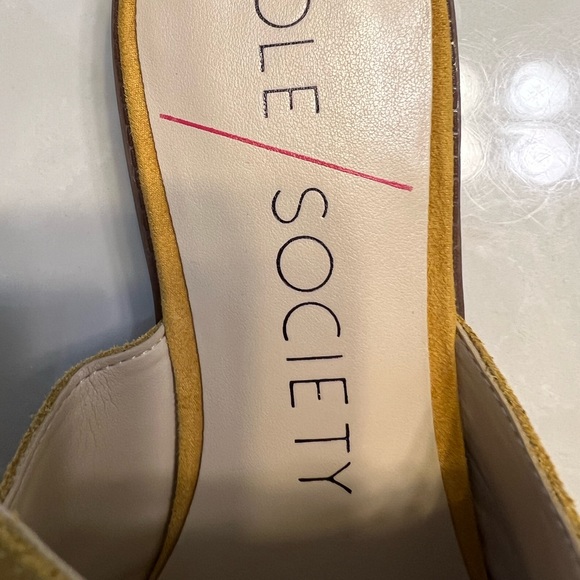 Sole society suede leather yellow flat slides size 9 - Picture 6 of 11